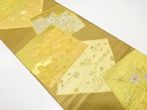 クリスマスセール大特価品　川島織物製　色紙に若松・枝梅模様織り出し　袋帯